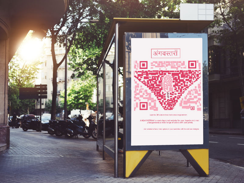 QR CODES Angavastram illustrations lingeries marketing outdoormedia qrcodes typography