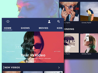 Music/Video Home page music neon ui ux video