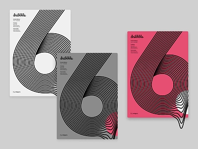 06 Dribbble Kraków Meetup - Posters branding digit letter pink poster retro six typography wave