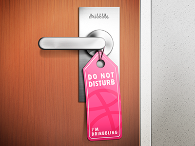 Do not disturb [I'm dribbbling] do not disturb door dribbble hotel metal tag wood