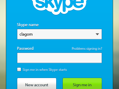 Skype Sign in [PSD] call calling concept log in login redesign sign in skype ui