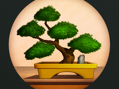 Bonsai android app application bonsai circle icon icons illustration japan japanese pattern traditional wood