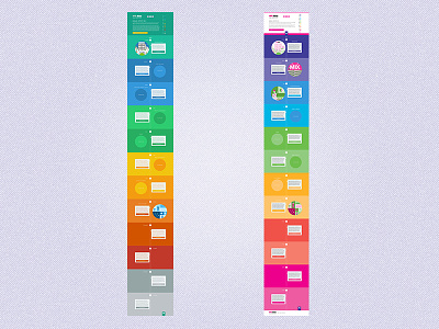 Timeline layouts css css3 flat colors html html5 illustrations iminds layout magenta responsive