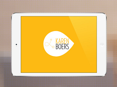 Karen Boers logo brand branding business cards identity ipad mini logo mockup paper photo startups yellow