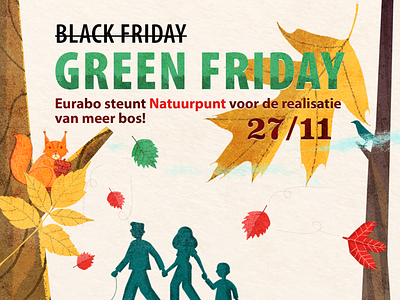 Green Friday banner black friday bos consumers eco eurabo forest friendly green green friday hiking nature natuur socialmedia walker