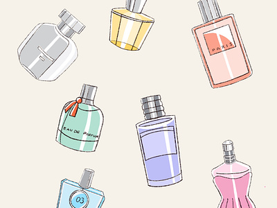 Perfume Dance animation bottles glass illustration liquid luxury parfum pastels perfume procreate procreateanimation smell