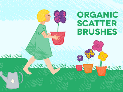 Organic Scatter Brushes adobe illustrator brush brushes easter handmade illustration pencil shapes sketch spring vector vectors