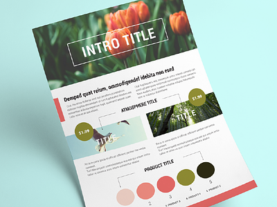 Brochure with 3 themes a4 adobe indesign brochure creative market folder marketing paper print product sale template themes