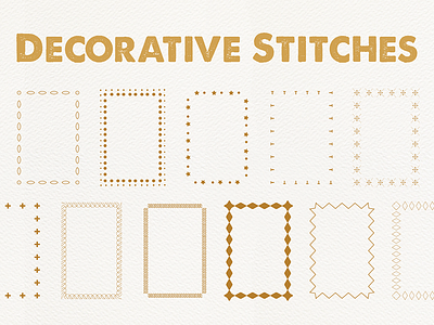 Decorative Stitch Brushes ai brush fashion illustrator knitting path pattern sewing shape stitch vector