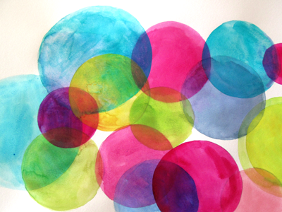 watercolor circles aquarel blue green painting pink watercolor yellow