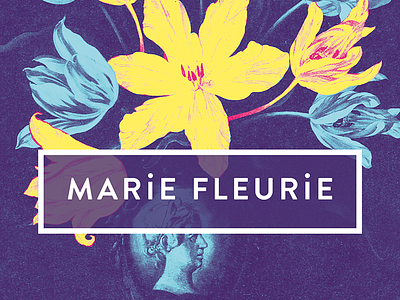 Marie Fleurie florist poster advertising art direction blue branding digital branding duotone duotones florist flower art flowers postcard poster yellow