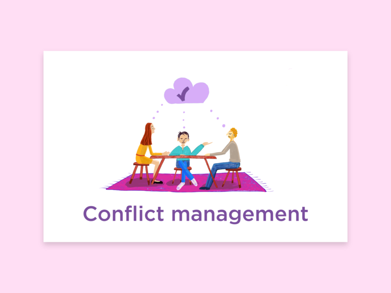 Conflict Management concept concept art conflict free free course leadership management people people management people skills ui card uicards uidesign work workplace