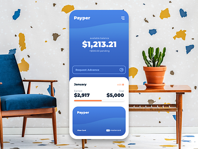 Payper - Dashboard balance blue budget card coplex finance layout mobile payment payper pending transactions transfer ui ux web white