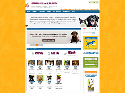 Kansas Humane Society Web interface design kansas kansas humane sociey khs web design wichita