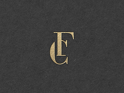 C + F c cf f gold logo minimalism monogram serif