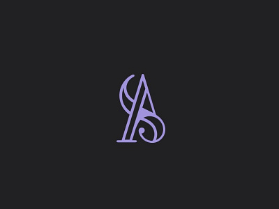 A + S abstract as branding delicate inicials logo logotype mark minimalism monogram purple