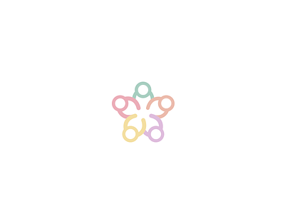 Kids holding hands + Star adoleta childish clean colorful geometric kids logo mark minimalism pastel simple