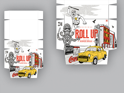 Roll-up Singapore branding food illustration india kebab packaging restaurant roll up singapore