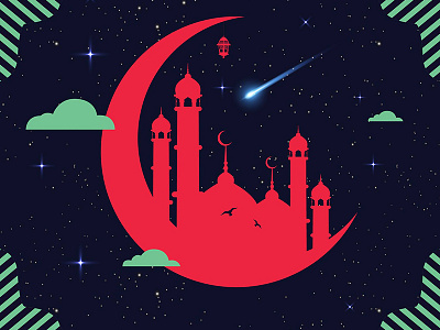 Happy Ramadan cosmic happiness illustration peace ramadan