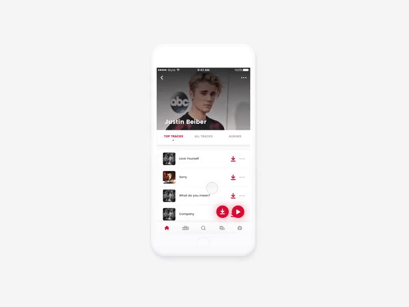 Design exploration for a popular Indian music app. animation apple interaction music ui ux