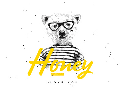 Honey I Love You bear branding food honey identity india logo