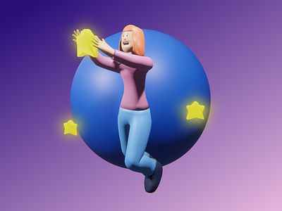 Follow your light! 3d app design icon illustration ui ux