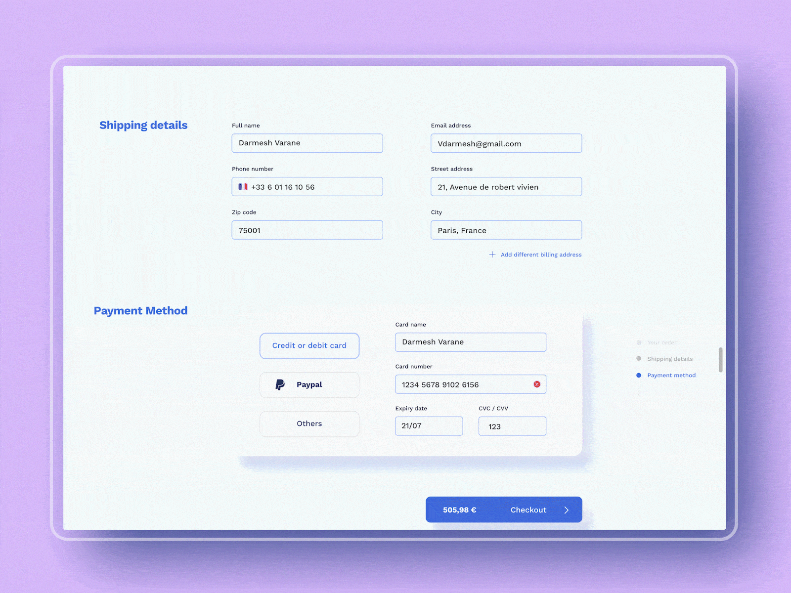 Credit card, DailyUI