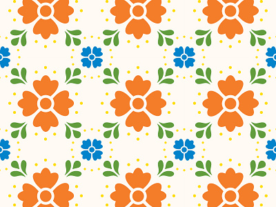 Talavera Flowers flower mexican pattern spanish talavera textile tile vector