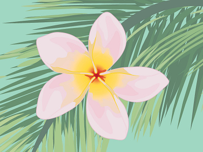 Happy Little Flower flora flower palm tree plumeria summer tropical vector