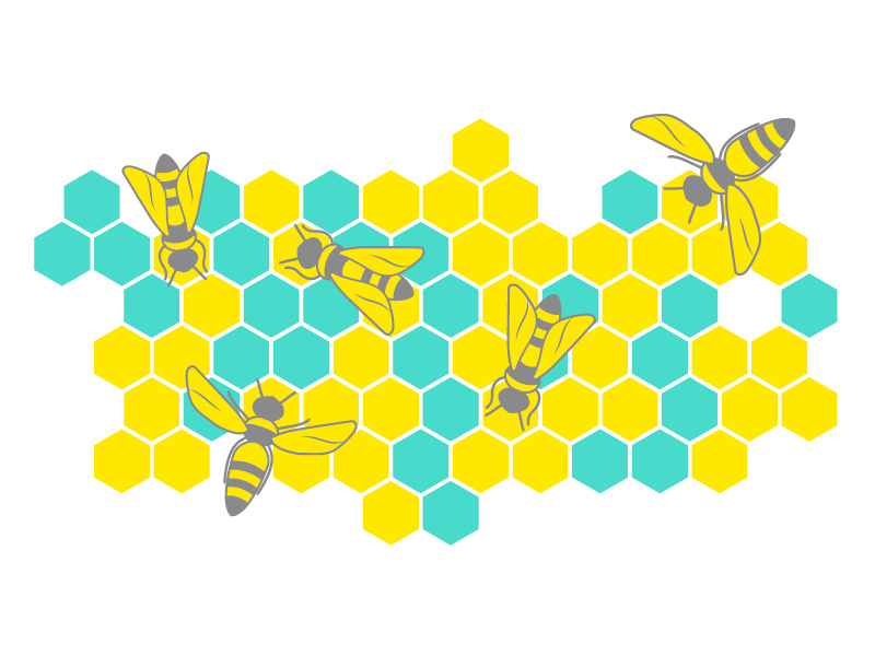 Buzz illustration bee flat 2d vector marketing