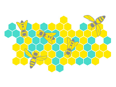 Buzz 2d bee flat illustration marketing vector