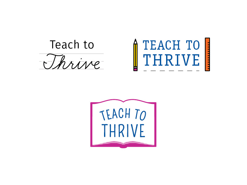 Thrive Logos think learn sketch logo school