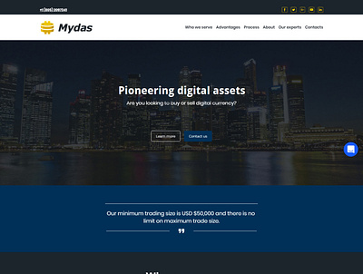 Mydas website one page website responsive design ui ux ui design webdesign website website design