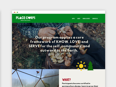 Place Corps Desktop View branding design illustration web website