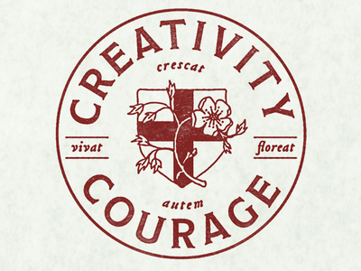 Creativity + Courage Seal branding design logo