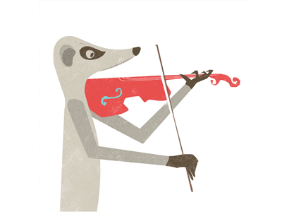 Melancholic meerkat animal crying cute funny gif illustration music sad violin