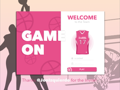 Hello Dribbble! basketball daily ui debut first shot game on hello dribbble interface login ui
