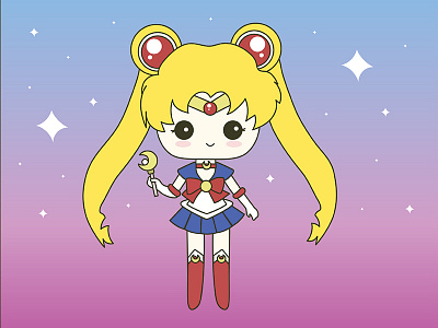 Sailor Moon Little Cutie character design chibi cute cutie fantasy illustrator sailor moon
