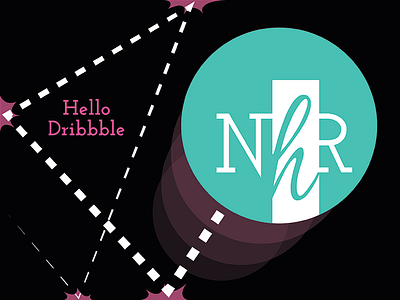 Dribbble Firstshot bouncing ball circle logo debut illustration vector