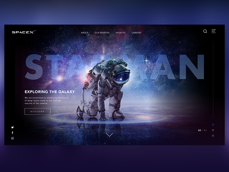 SpaceX website concept #1 by Ben Askew | Dribbble | Dribbble