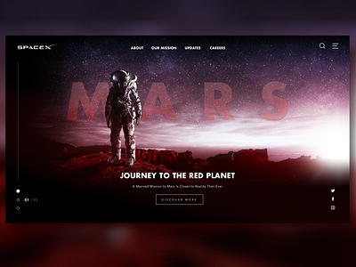 SpaceX website concept #2 - Mars mars sketch spacex ui user interface