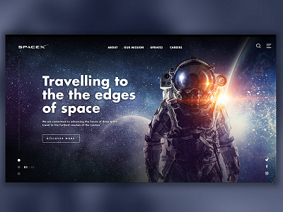 SpaceX website concept homepage sketch spacex ui user interface web