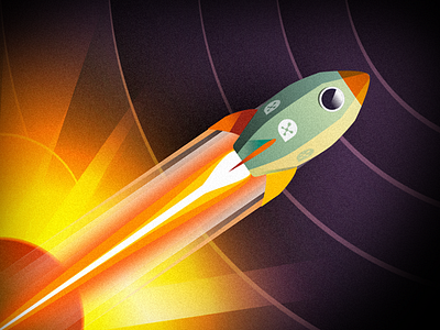 The Fleet 2 artdeco boost fire launch rocket sketch