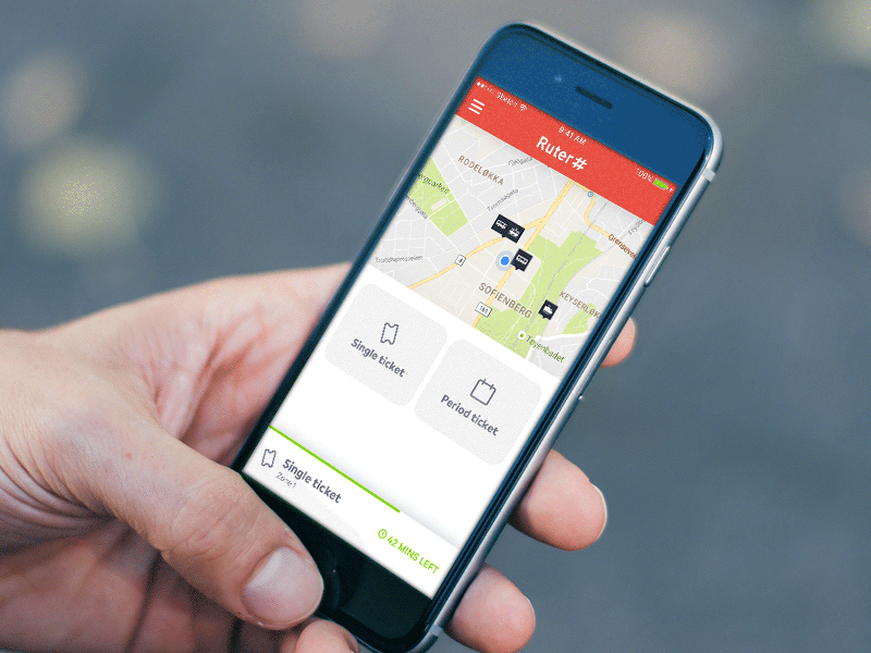WEEK 8: Another hit at Ruter Billett app buy flat ios makeitbetter maps redesign ruter ticket transit transport ui