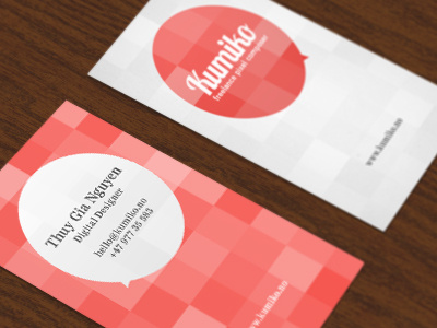 New business card design businesscard kumiko logo pixels