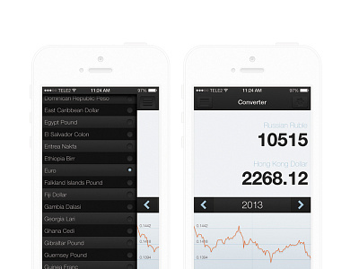 Currency Converter (revisited) app application clean flat ios7 iphone ui
