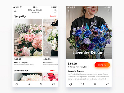 Flower Delivery app app concept design ios ui ux