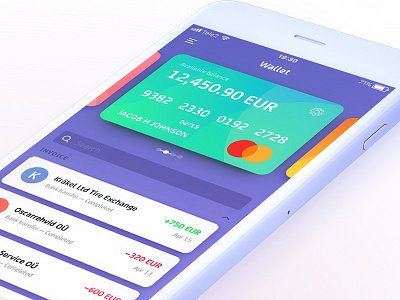 Wallet app banking card credit inbank interface payment ui ux wallet