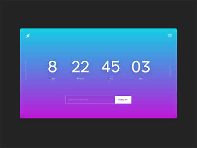 Daily UI #014 Countdown Timer app countdown dailyui dark gradient me notify pink purple time timer web