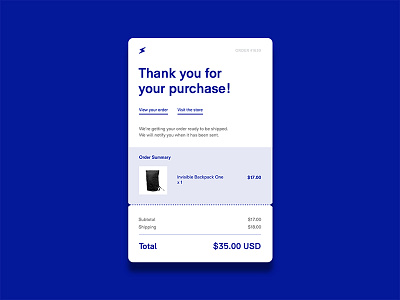 Daily UI #17 Email Receipt dailyui e commerce email item online purchase receipt shop